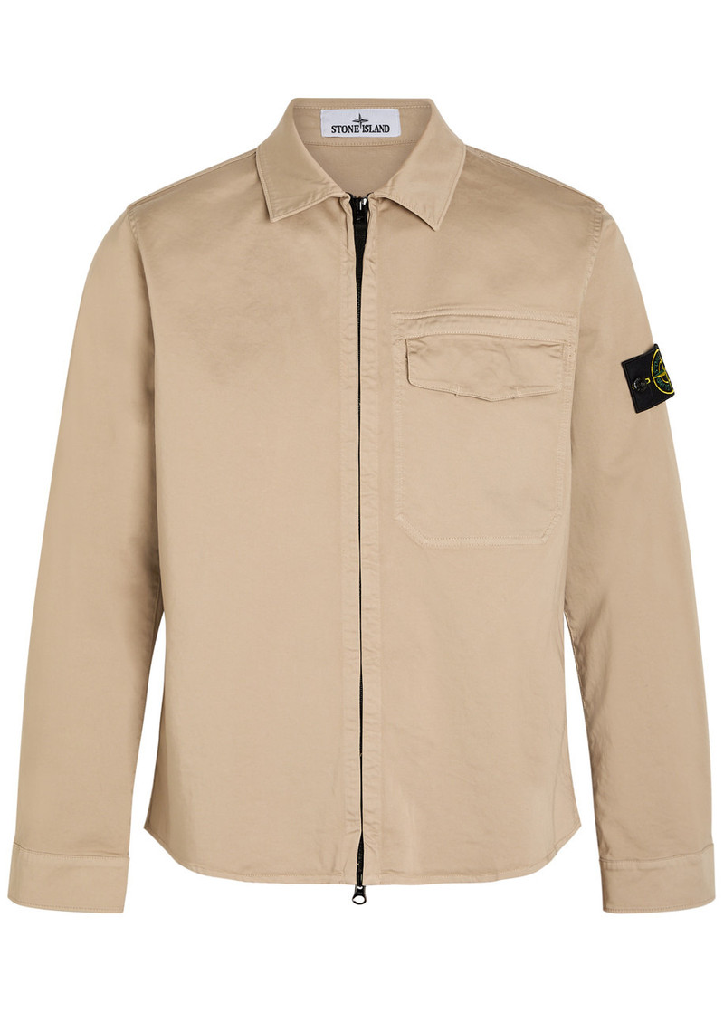 Stone Island Logo-appliquéd Stretch-cotton Overshirt 1