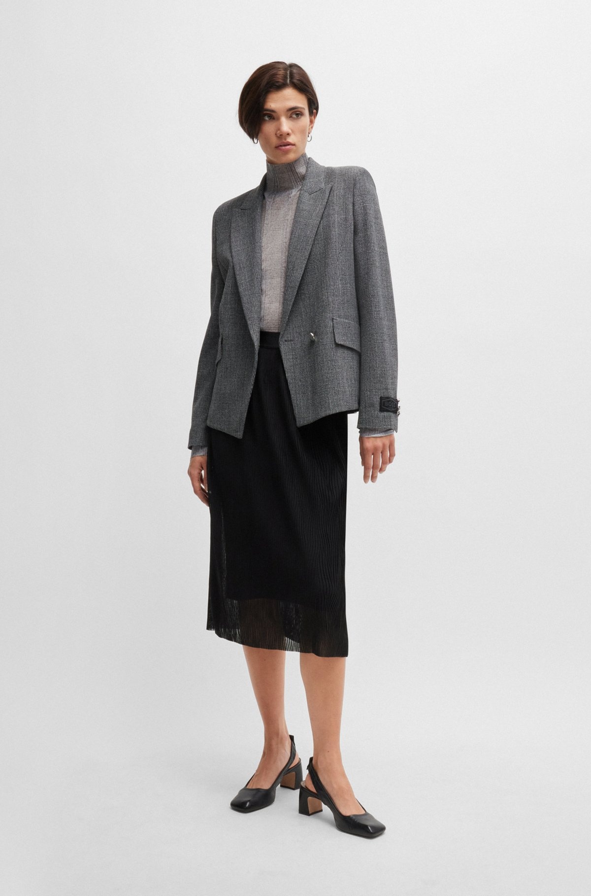 STRETCH-TULLE SKIRT WITH WAVY PLISSÉ PLEATS - 3