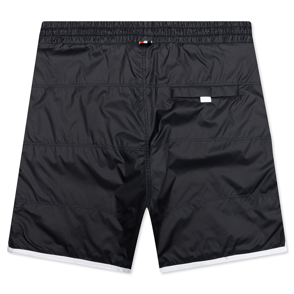 THOM BROWNE TRACK SHORTS W/ JERSEY LINING IN QUILTED RIPSTOP - NAVY - 2