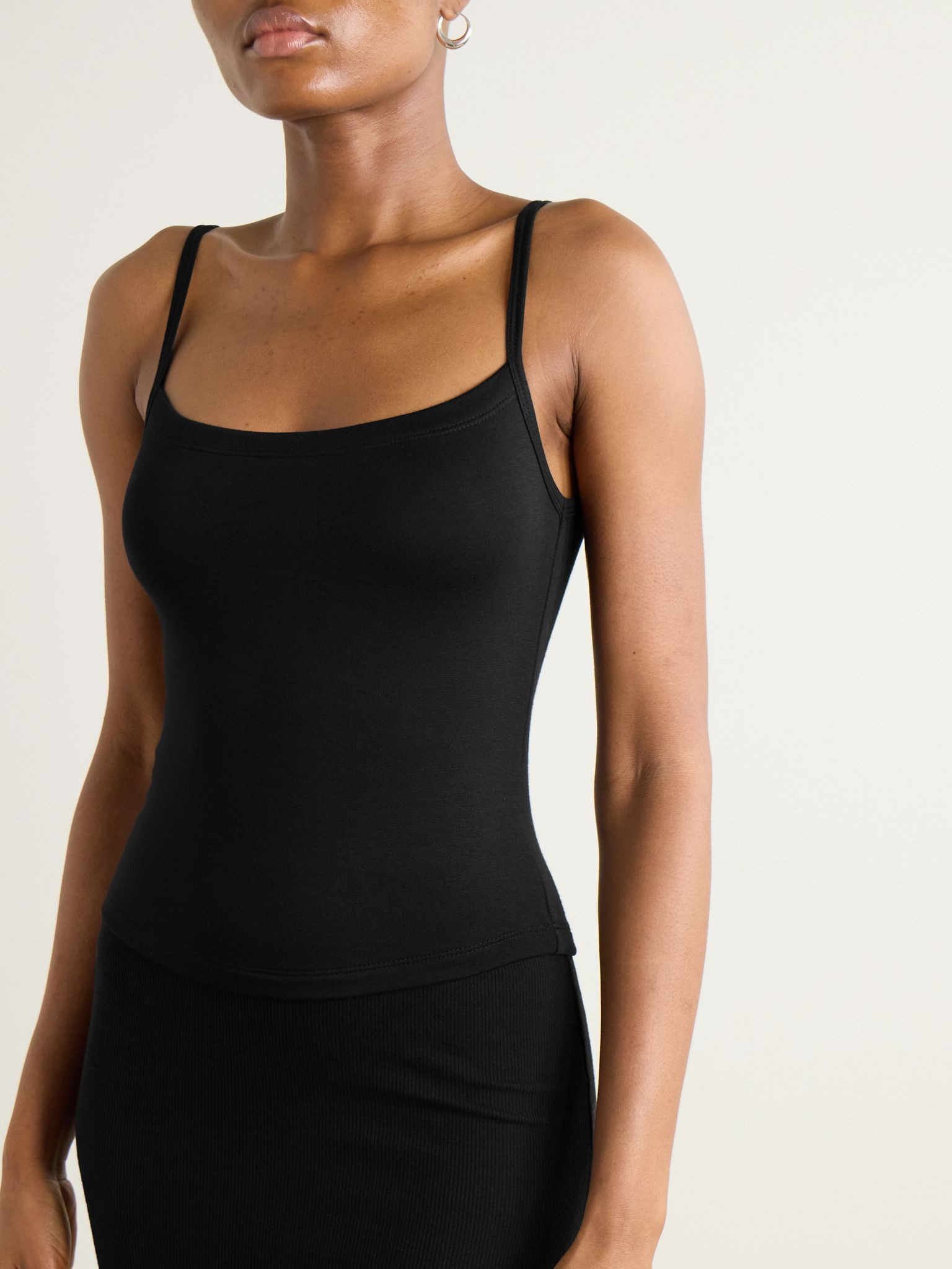 Stretch-modal jersey tank Black - 3