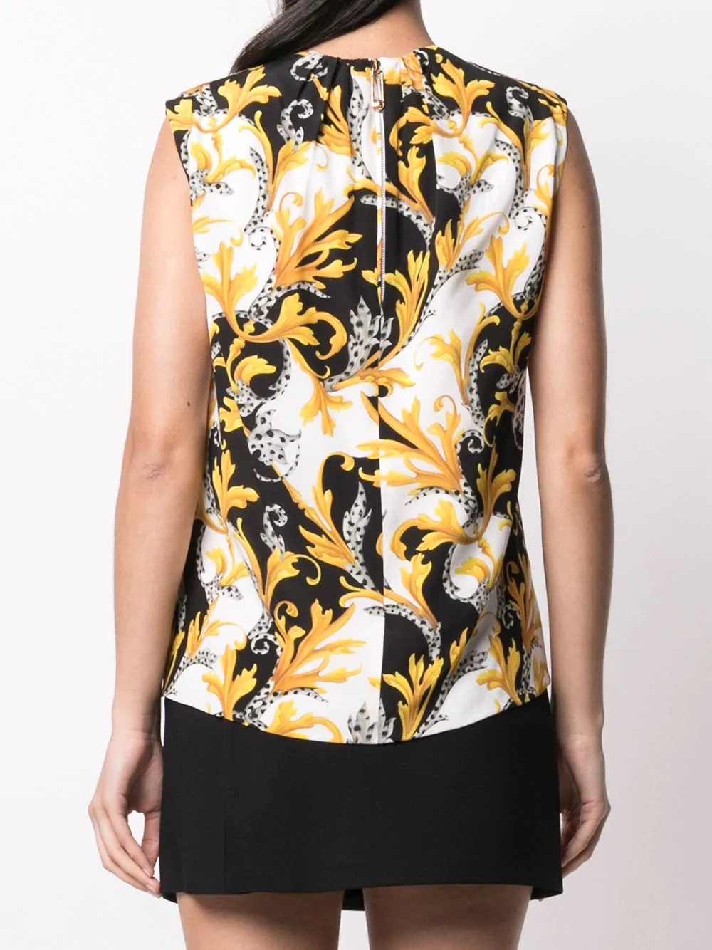 printed silk top - 4