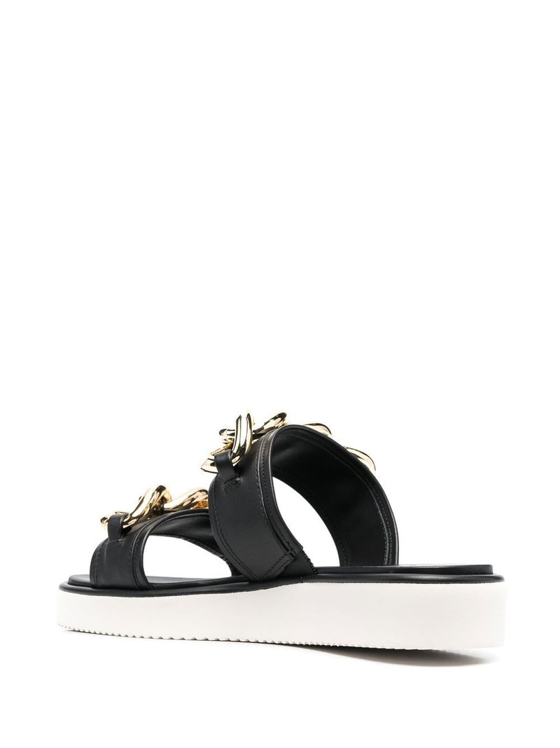 Scarlett 30mm chain-link leather slides 3