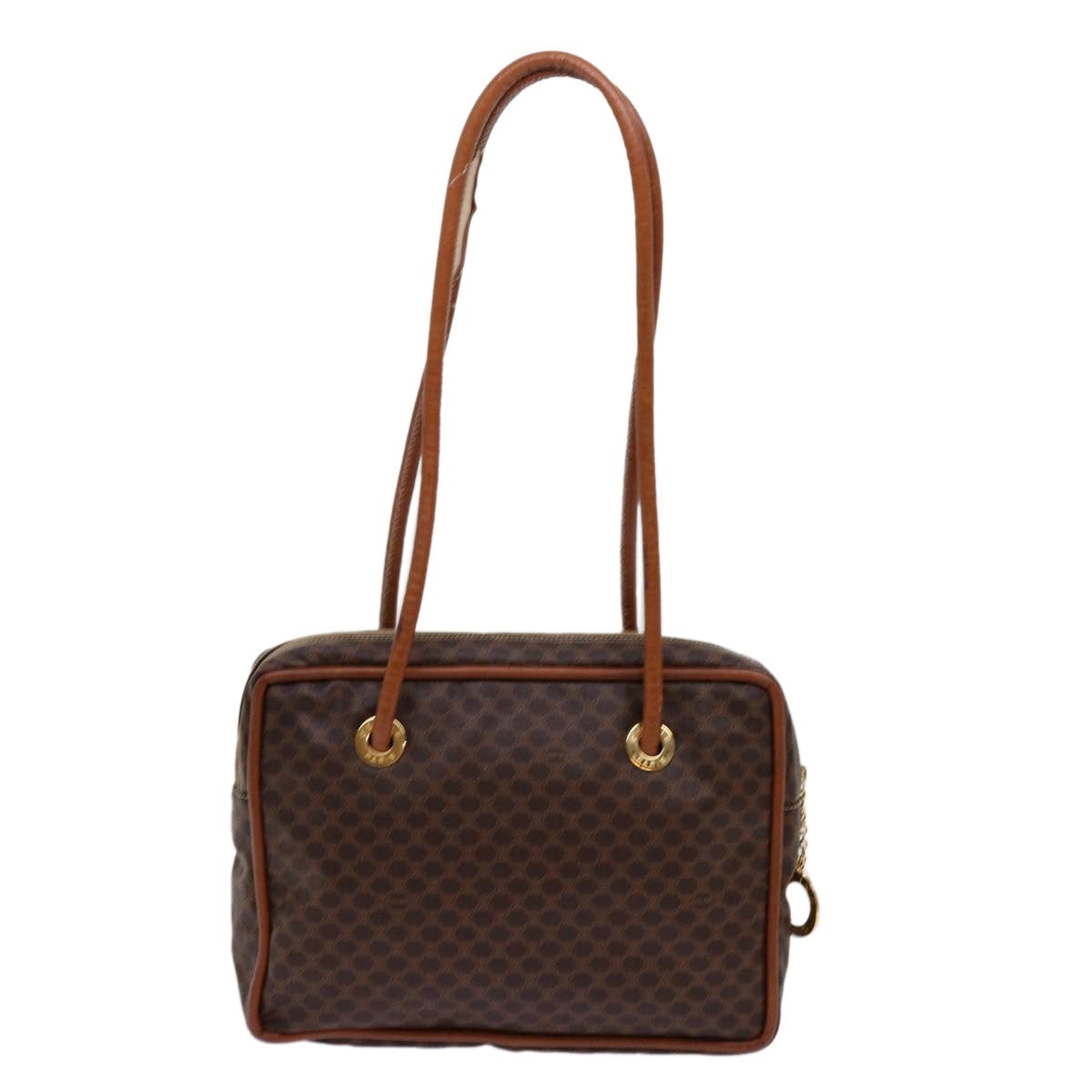 CELINE Macadam Canvas Shoulder Bag Pvc Brown - 2