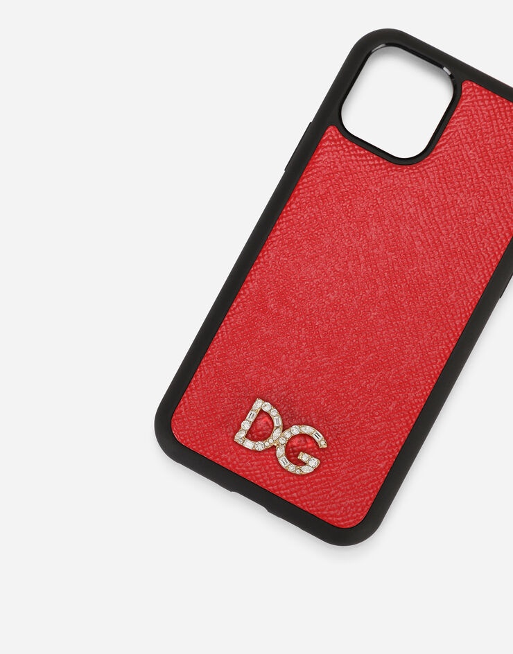 Dauphine calfskin iPhone 11 Pro cover with rhinestone-detailed DG logo - 2