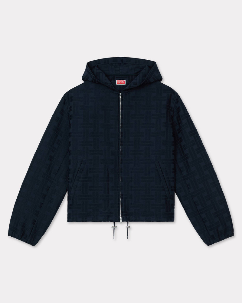 'KENZO Weave' hooded shirt in cotton jacquard 1