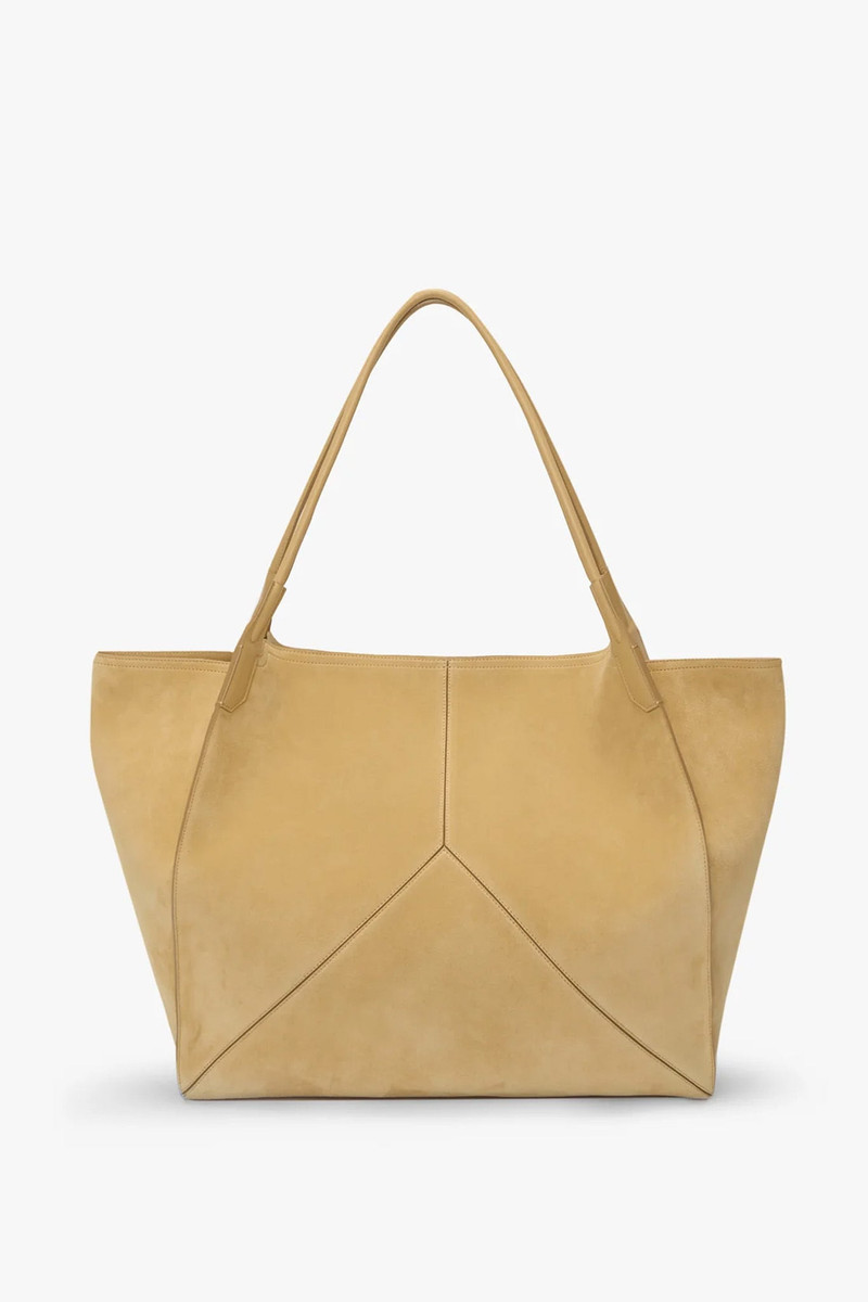 XL Victoria Tote In Sand Suede 1