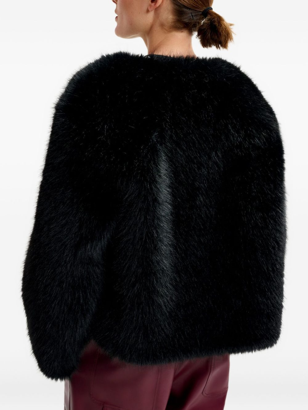 faux-fur button jacket - 4