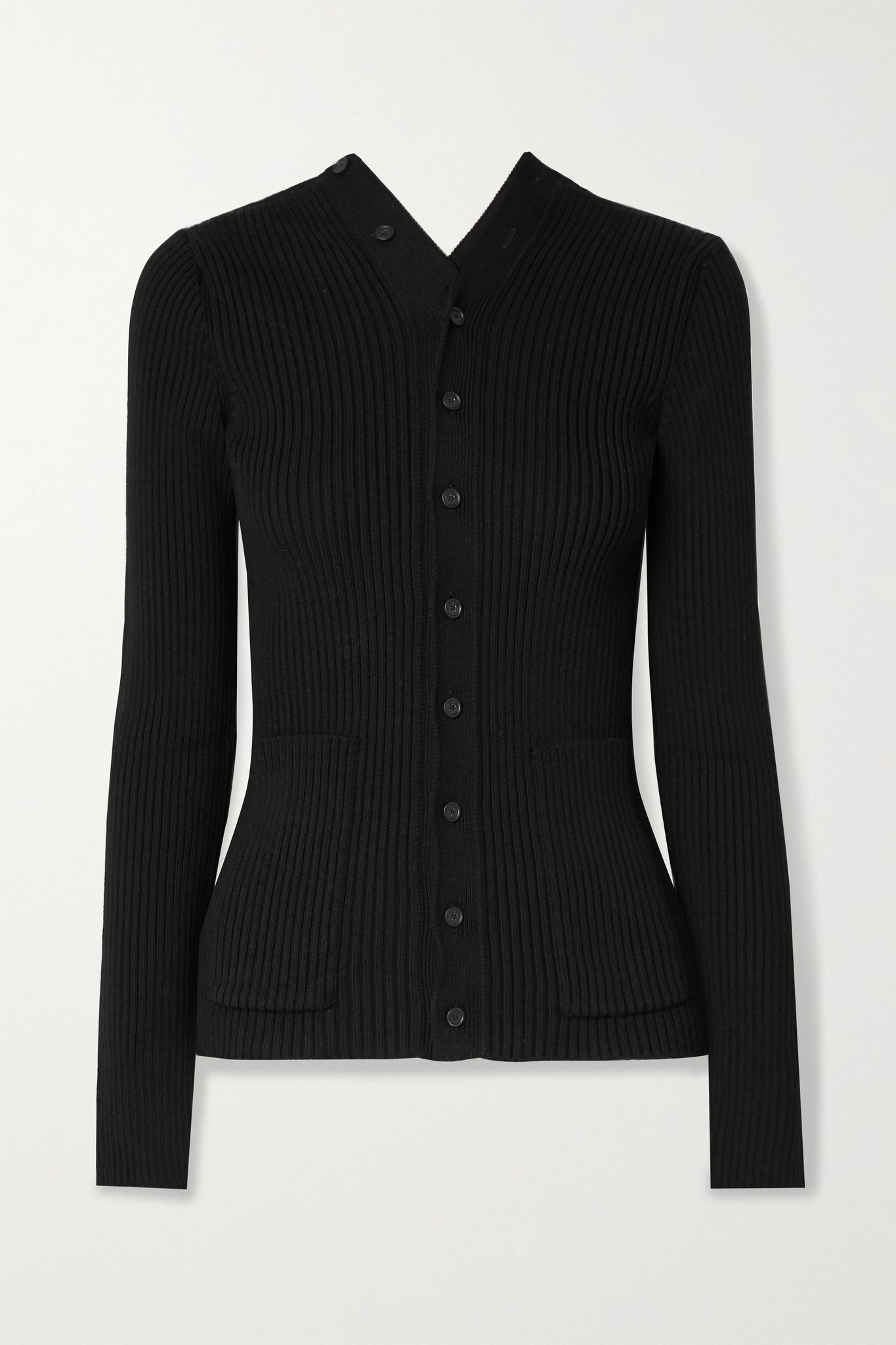 Ribbed cotton-blend cardigan - 1