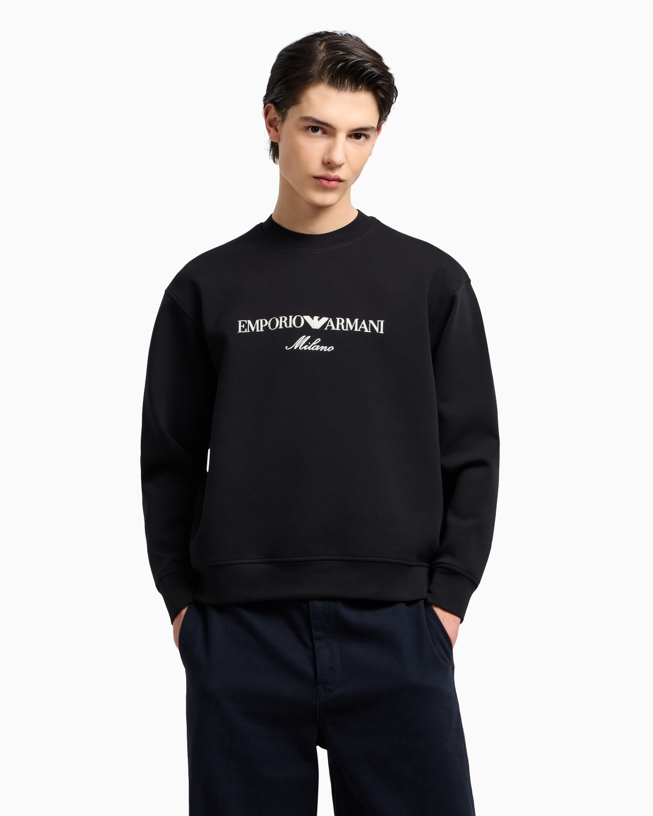 DOUBLE-JERSEY SWEATSHIRT WITH LOGO EMBROIDERY - 2