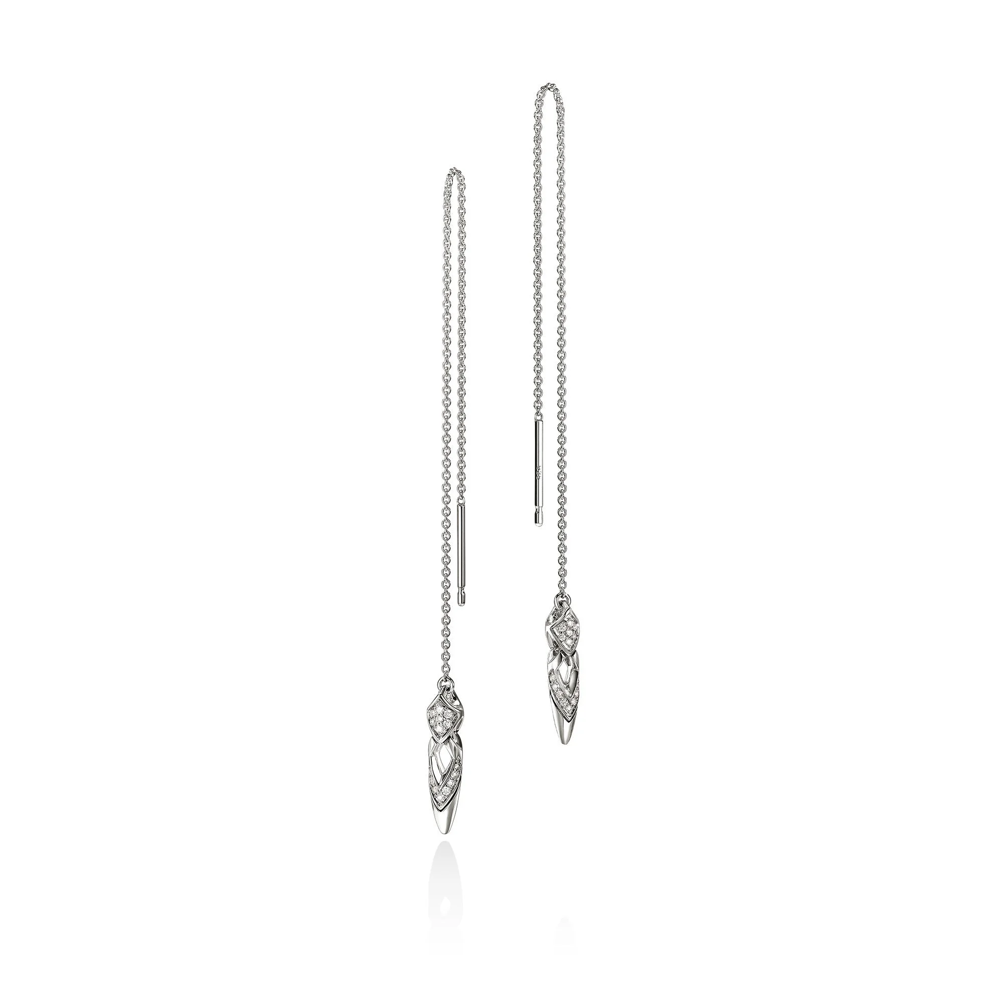 Naga Earrings, Sterling Silver, Diamonds - 1