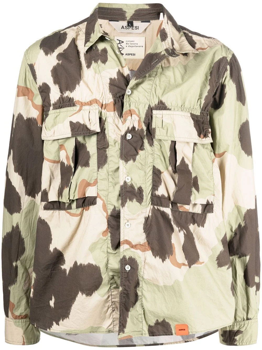 camouflage-print long-sleeve shirt - 1