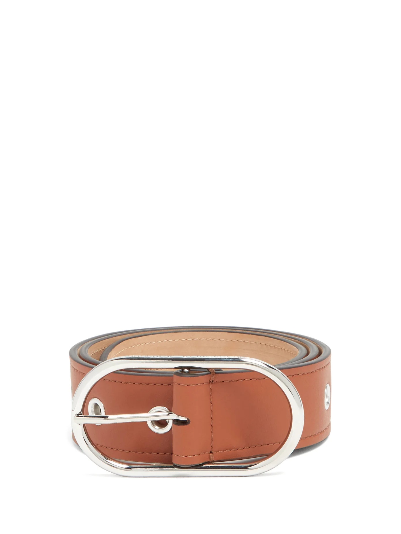 Masculine large logo-buckle leather belt - 1