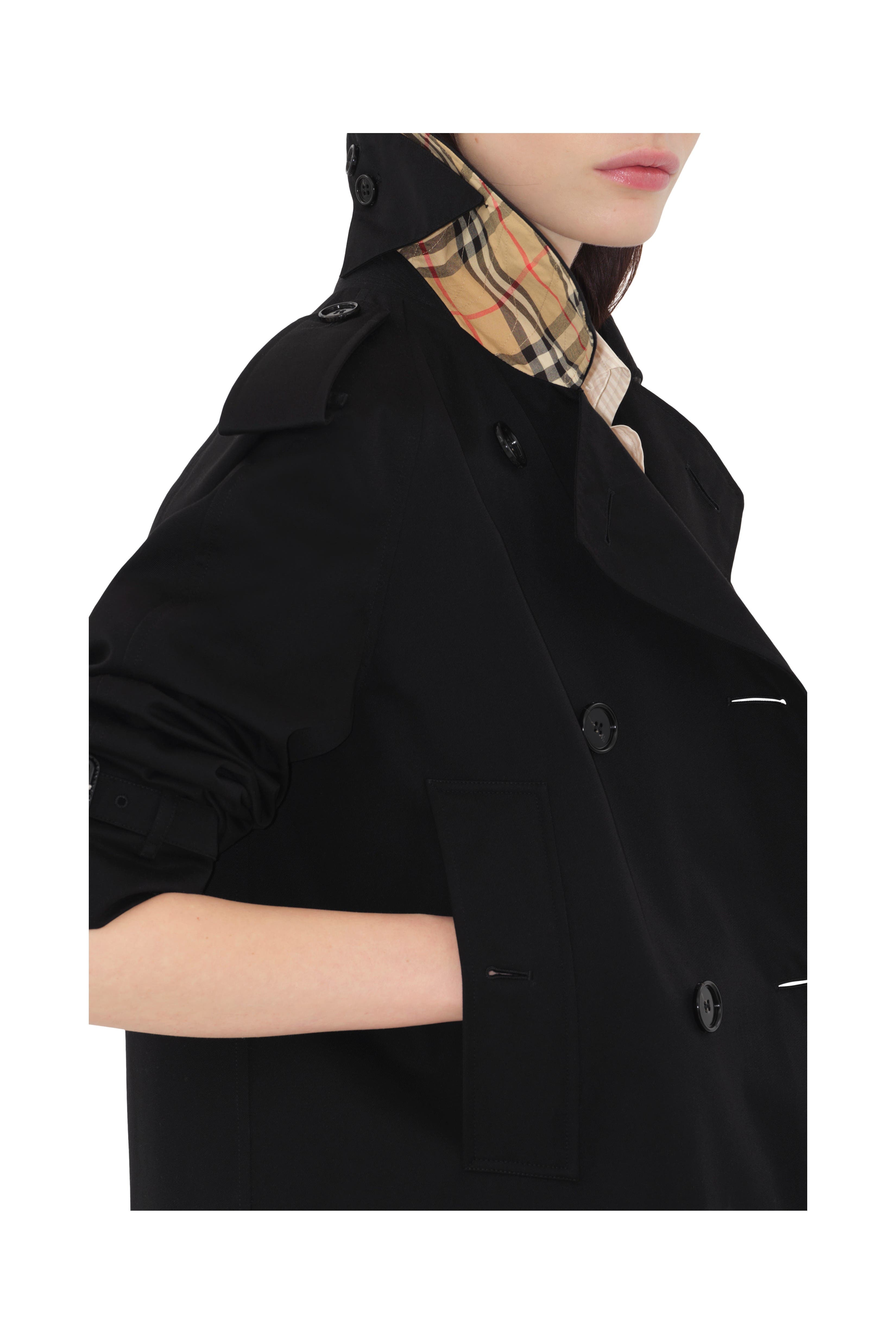 burberry Cropped Gabardine Trench Jacket in Black at Nordstrom - 6