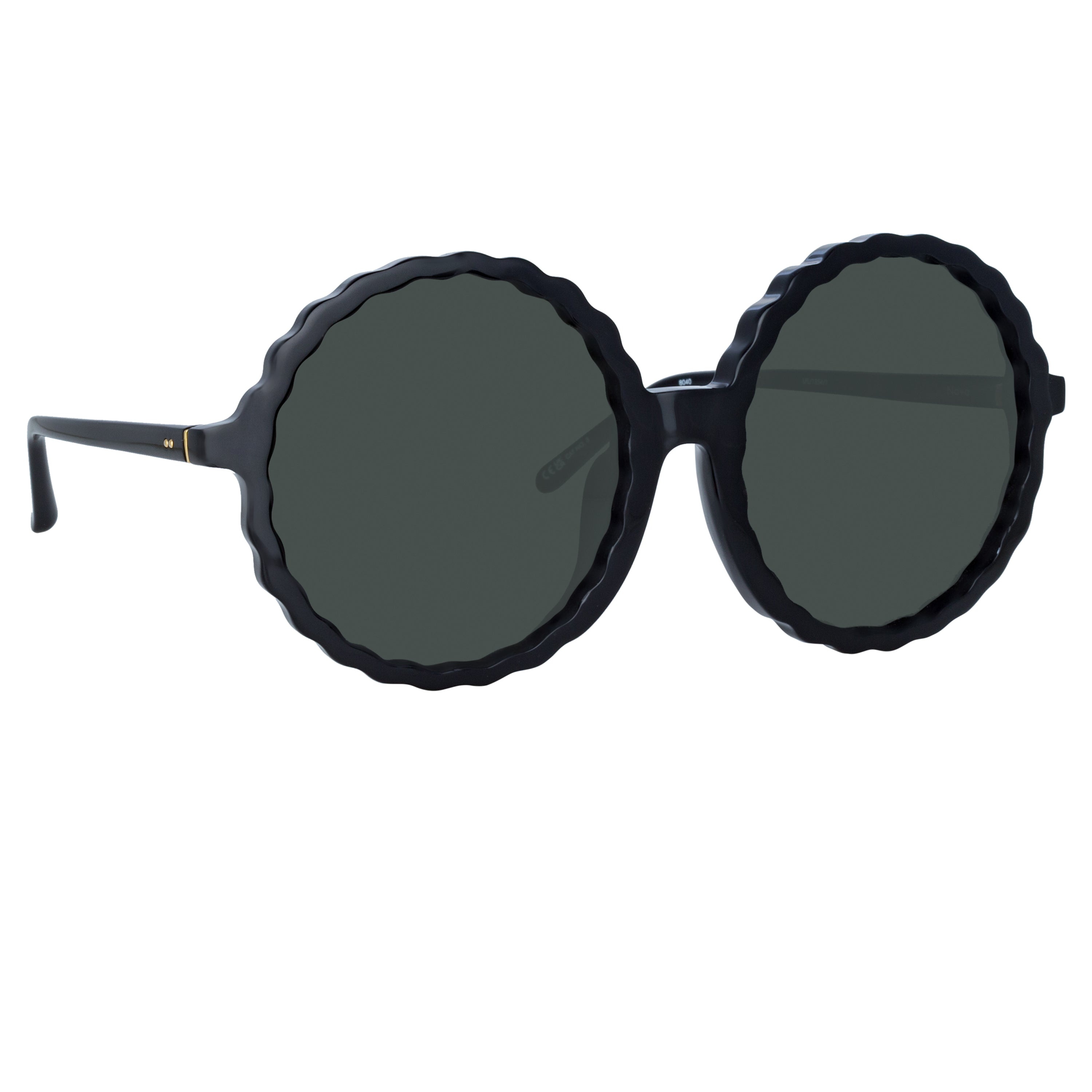 NOVA ROUND SUNGLASSES IN BLACK - 4