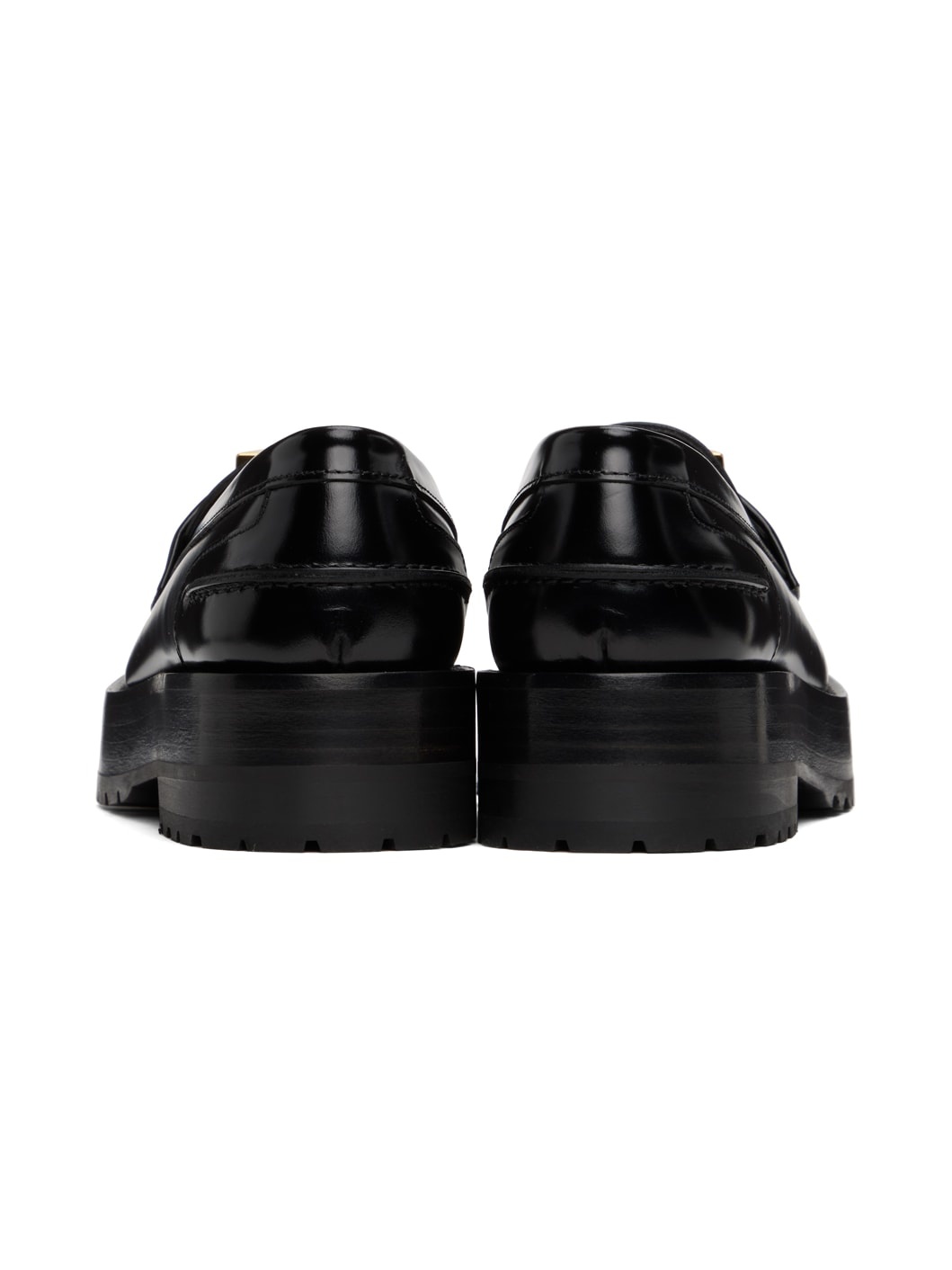 Black One Stud Loafers - 2