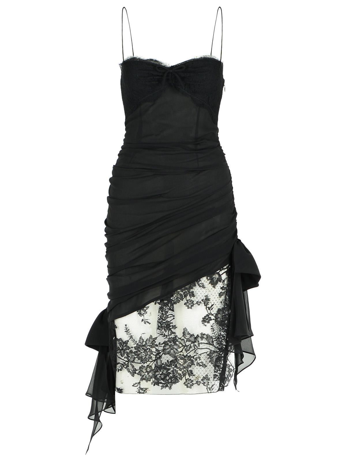 Alessandra Rich Black Silk Mini Dress Women - 1