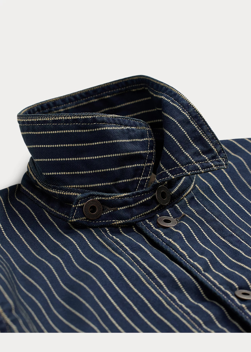 Indigo Dot-Stripe Twill Engineer Coat 3