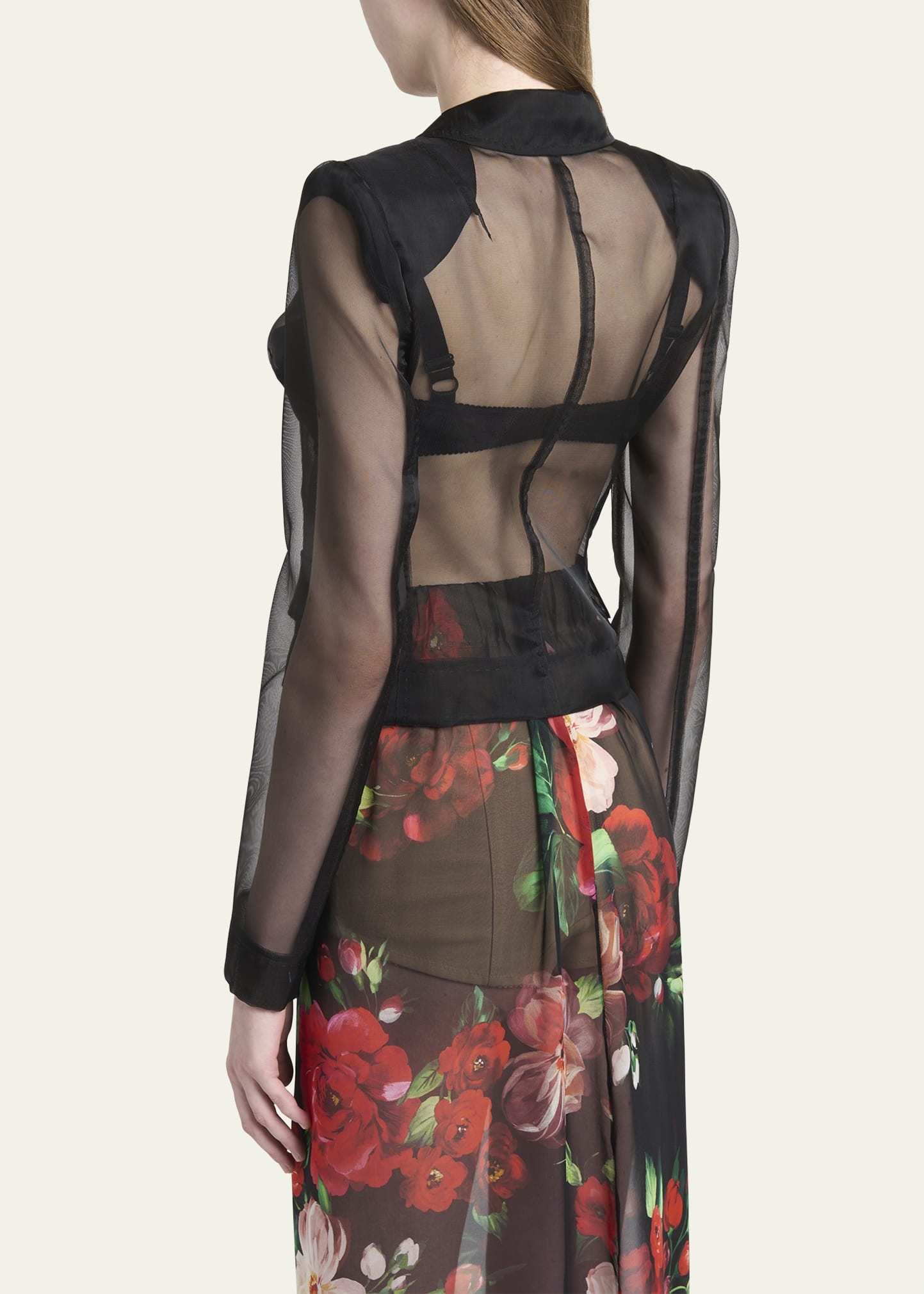Vernice Sheer Tulle Crop Jacket - 3