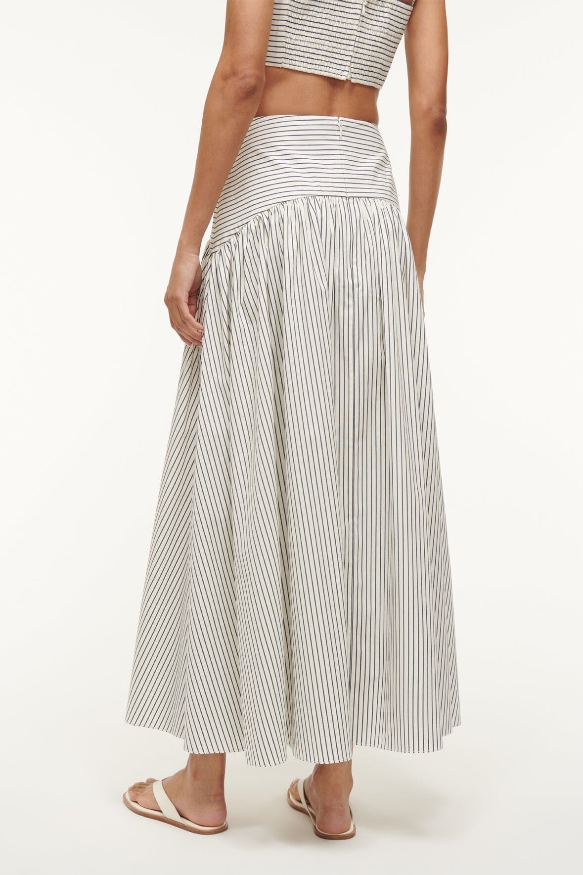 STAUD PROCIDA SKIRT IVORY MICRO STRIPE - 5