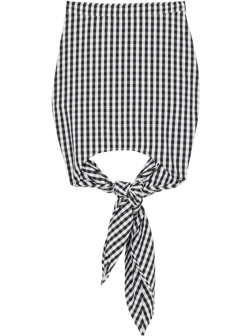 gingham scarf-tie mini skirt - 1