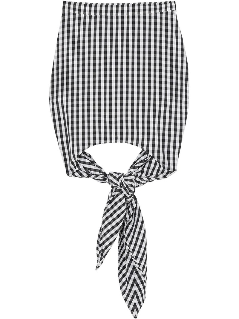 gingham scarf-tie mini skirt 1