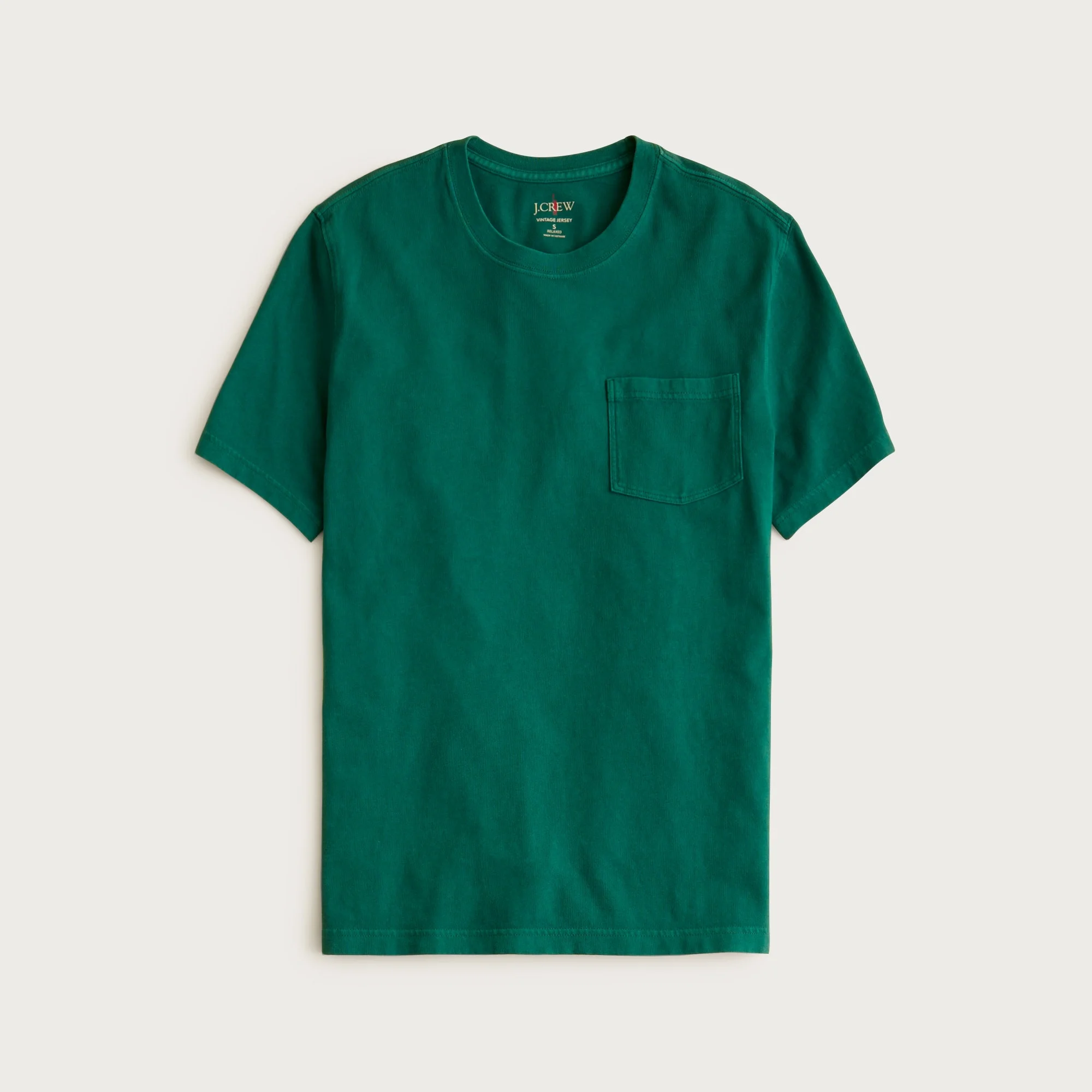 Vintage-wash cotton pocket T-shirt - 1