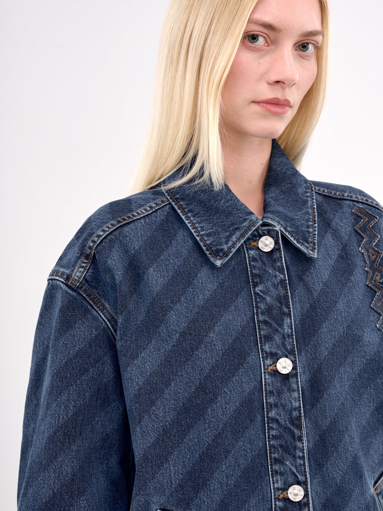 Diagonal Denim Jacket - 4