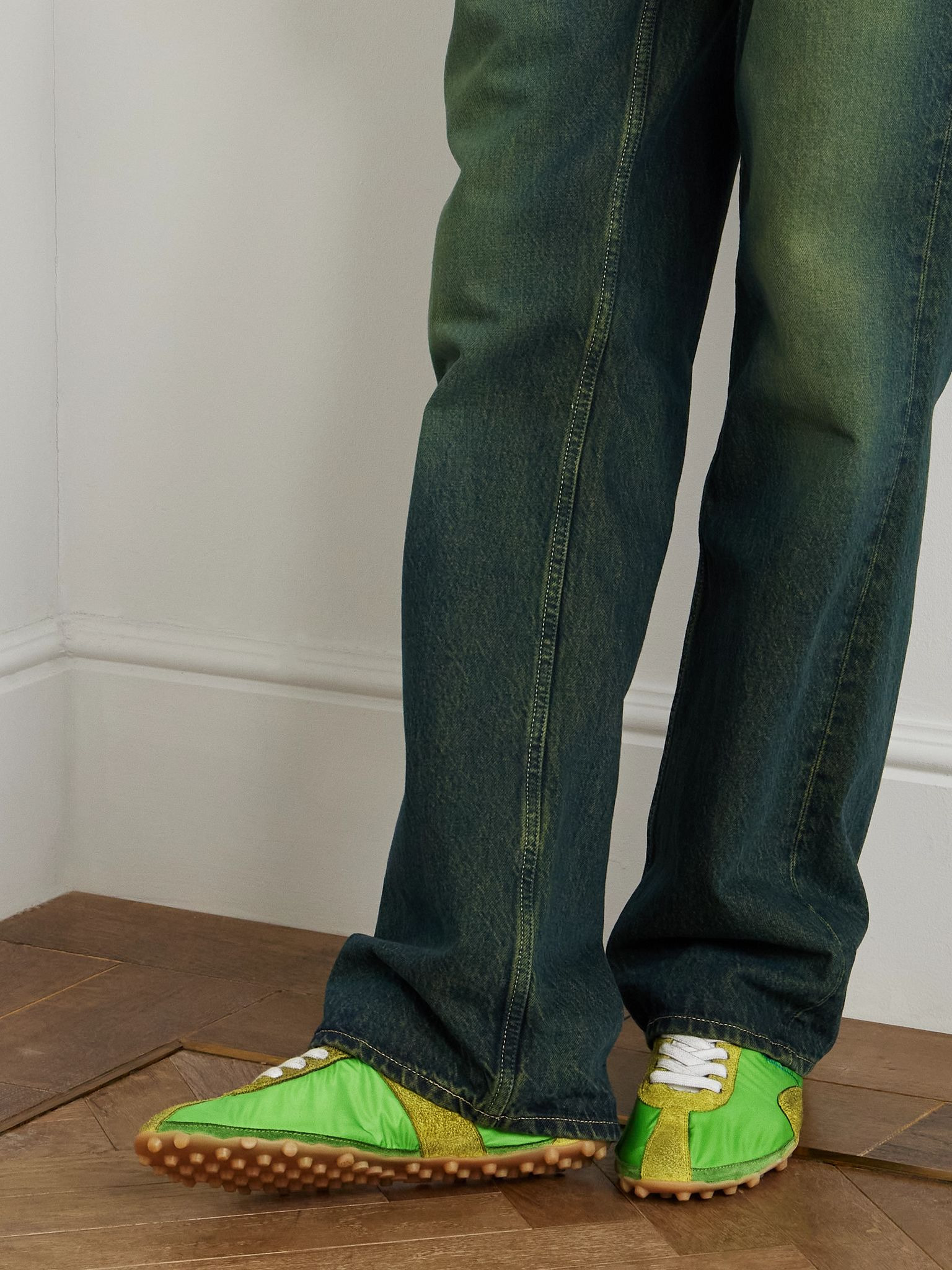 Sprinters Leather and Suede-Trimmed Nylon Sneakers Green - 2