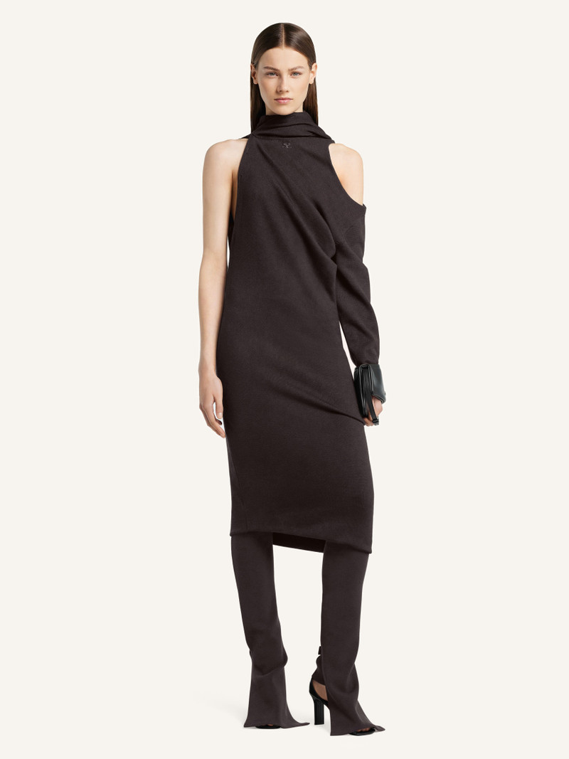 courrèges DRAPED WOOL LONG DRESS outlook