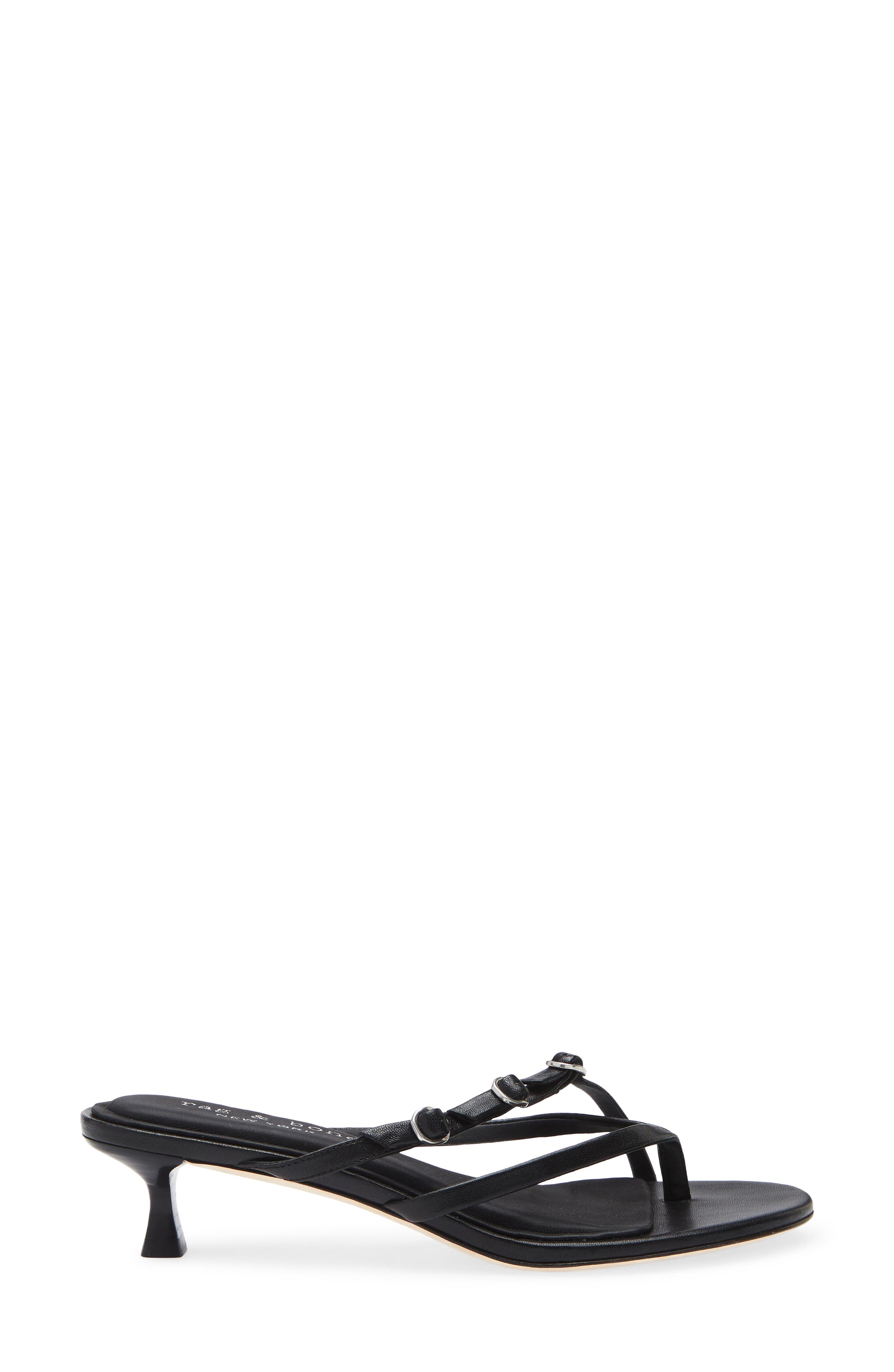 rag & bone Sammie Buckle Kitten Heel Slide Sandal in Black at Nordstrom - 3