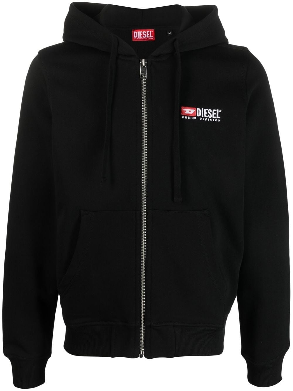 embroidered-logo zip-up hoodie - 1