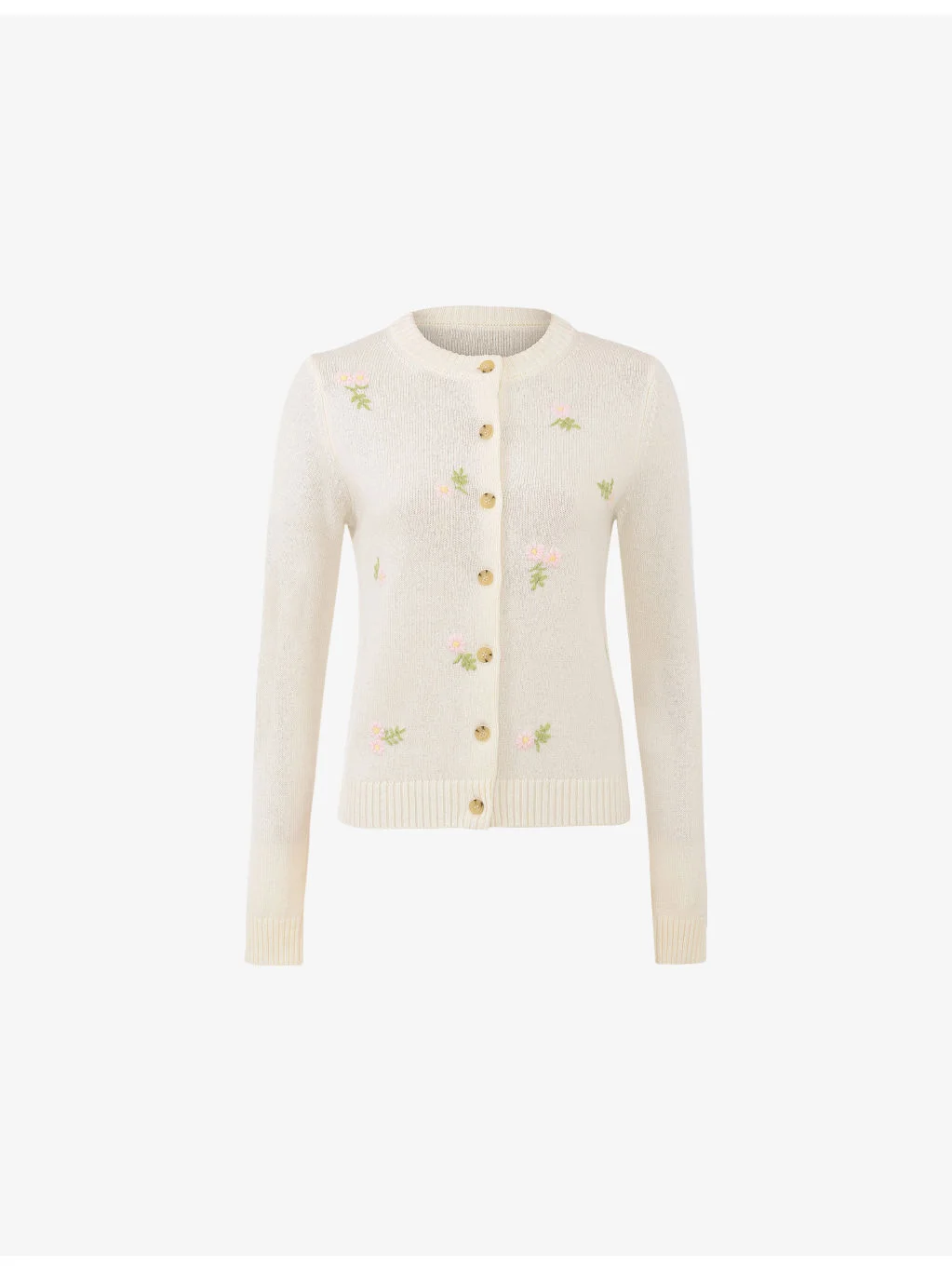 Poppie Floral-Embroidered Wool and Cashmere-Blend Cardigan - 1