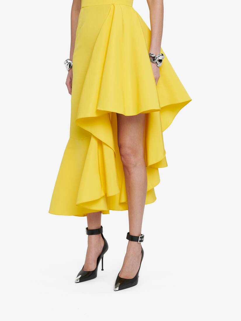 Alexander McQueen draped midi dress - Yellow