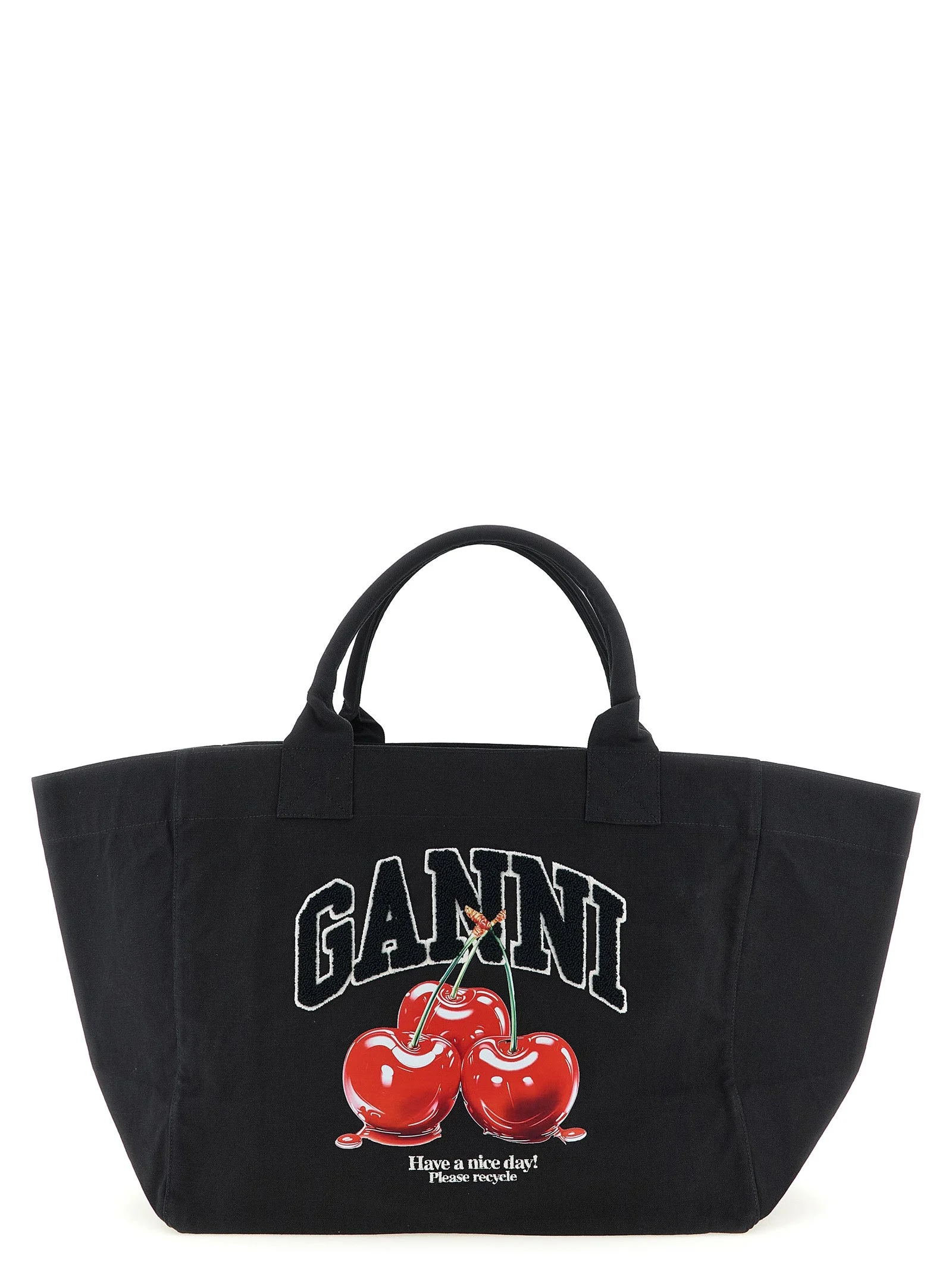 Ganni Women 'Black Xxl Cherry Tote' Shopping Bag - 1