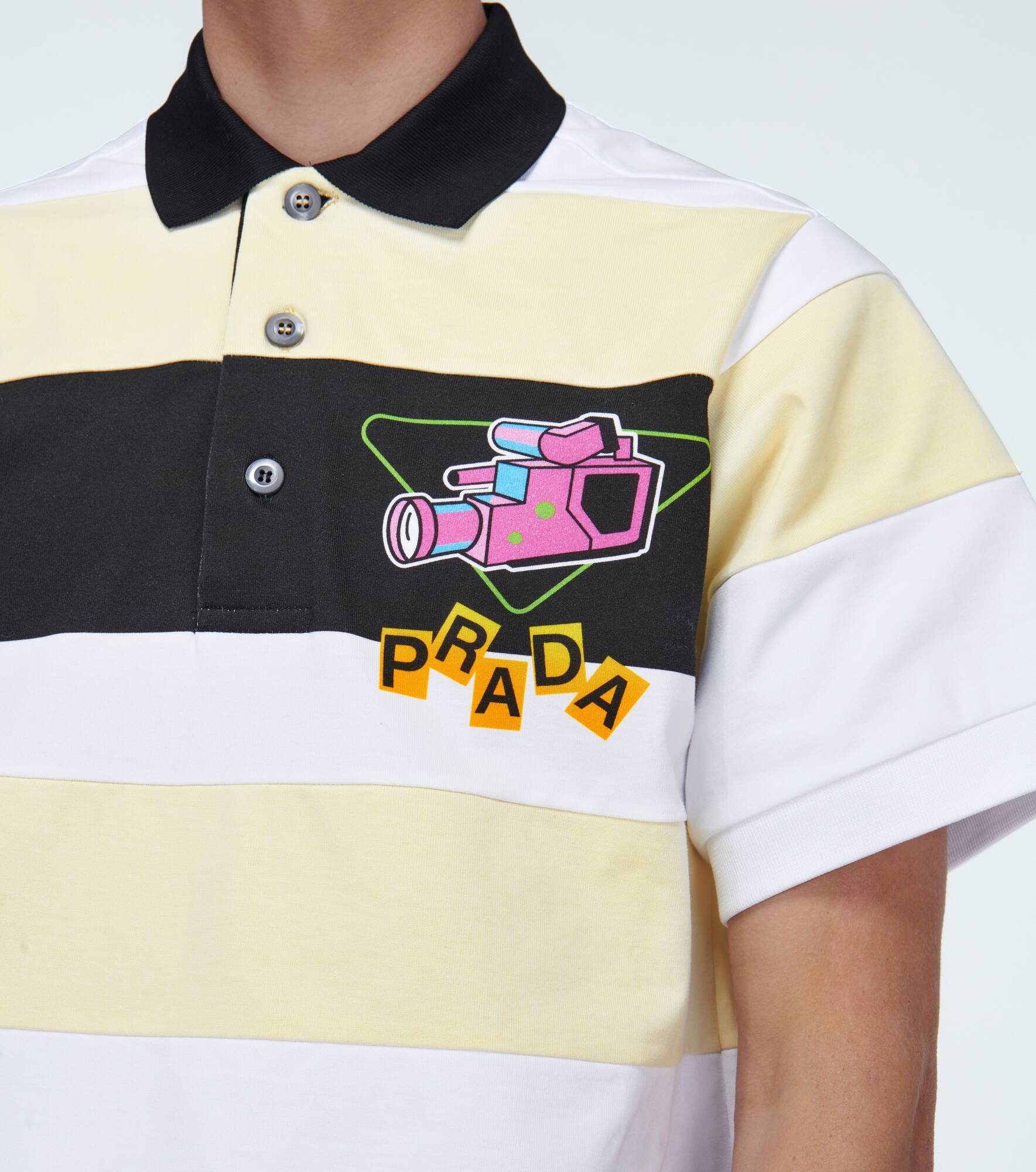Camera printed striped polo shirt - 5