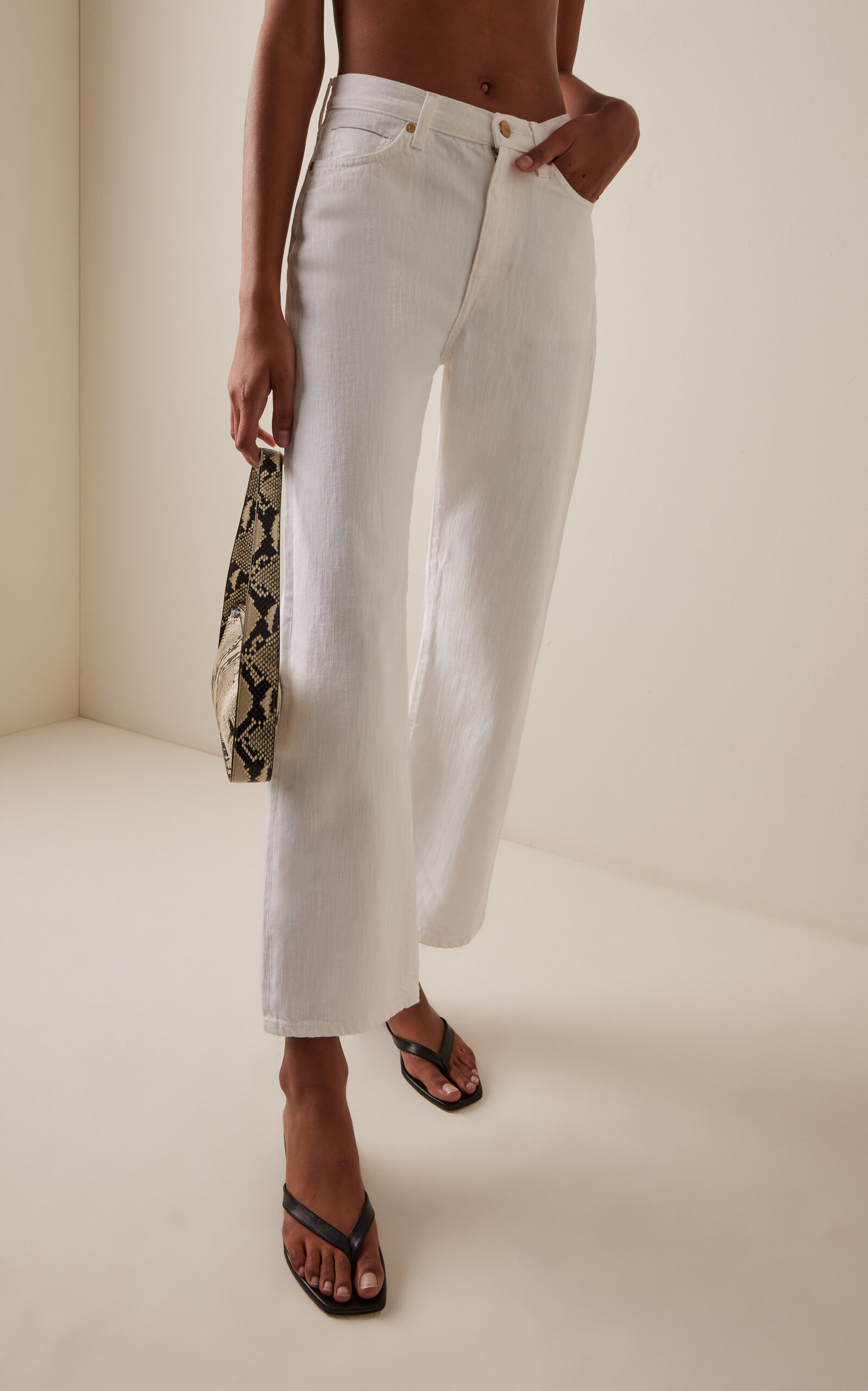Sade Rigid Mid-Rise Straight-Leg Jeans ivory - 3