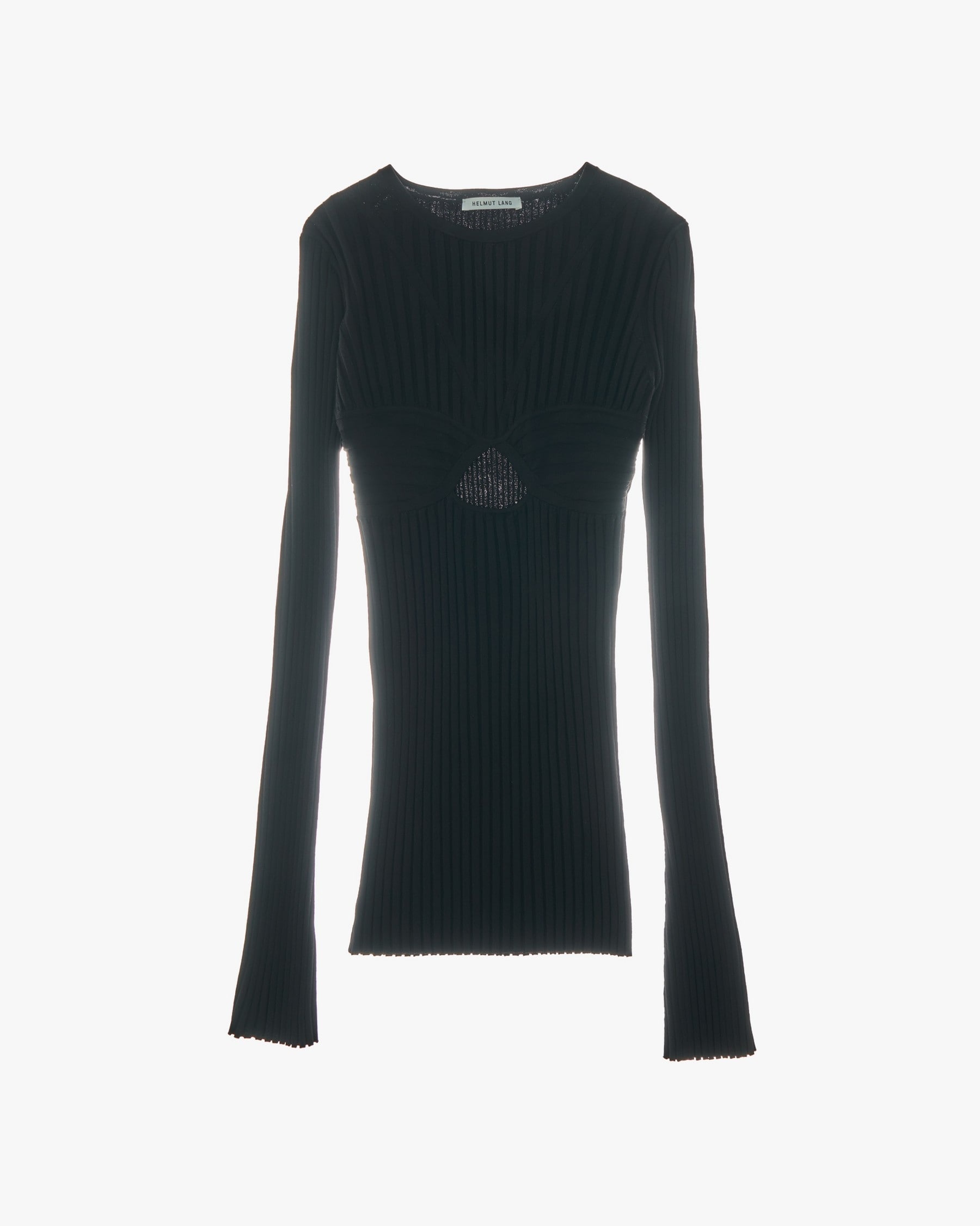 RIB BRA LONG-SLEEVE CREWNECK - 1