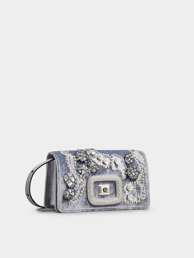 Roger Vivier Viv' Choc Shine Camouflage Mini Bag in Velvet outlook