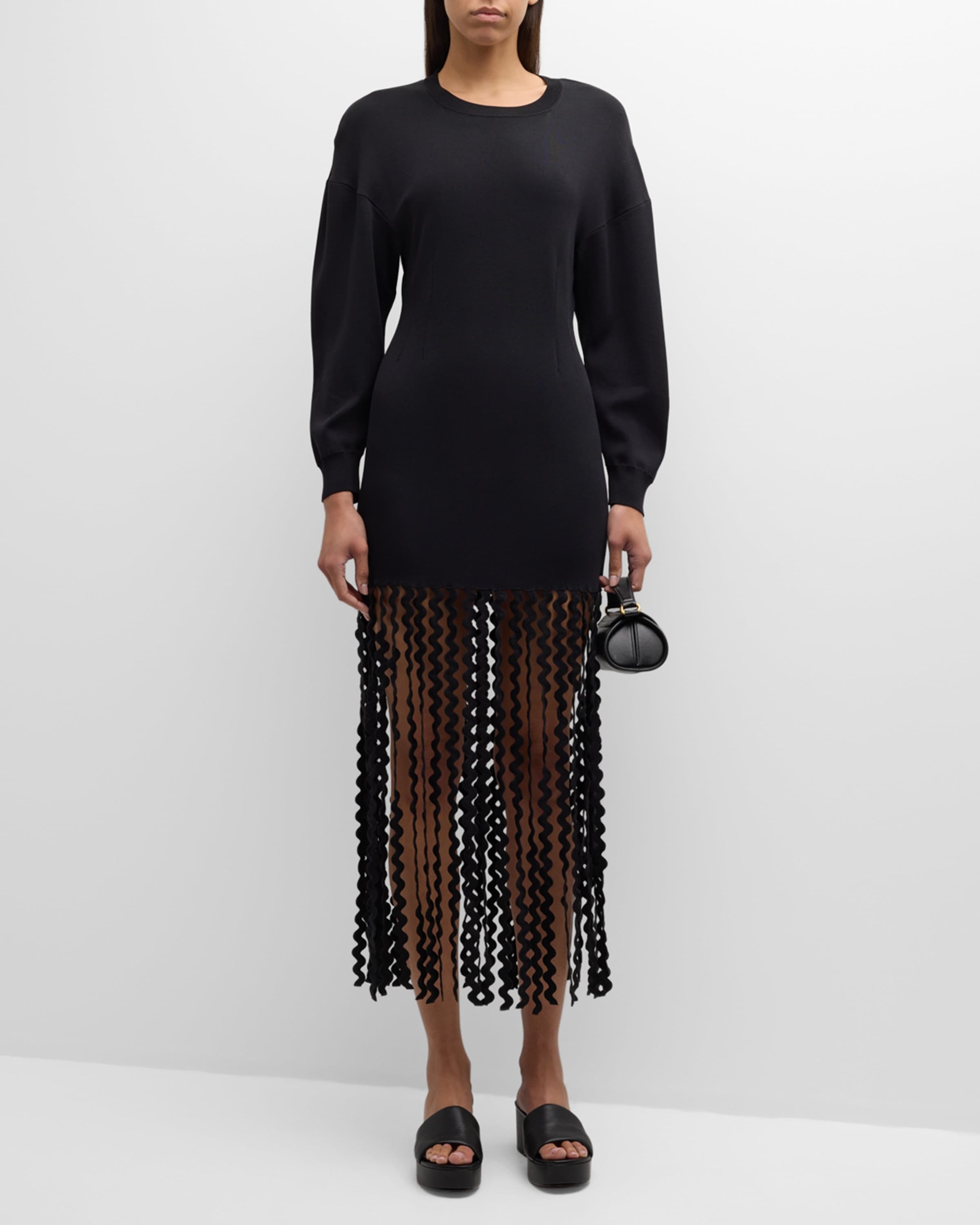 Wallis Fringe Knit Midi Dress - 2