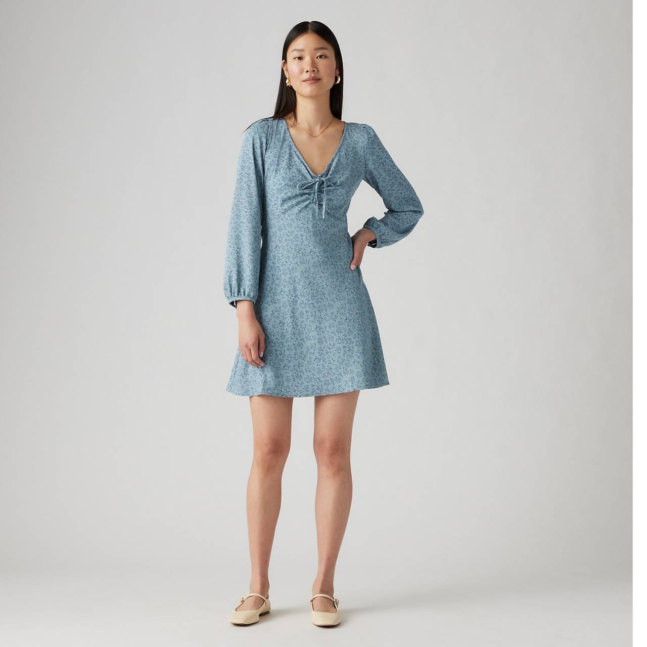 DELRAY LONG SLEEVE MINI DRESS - 2