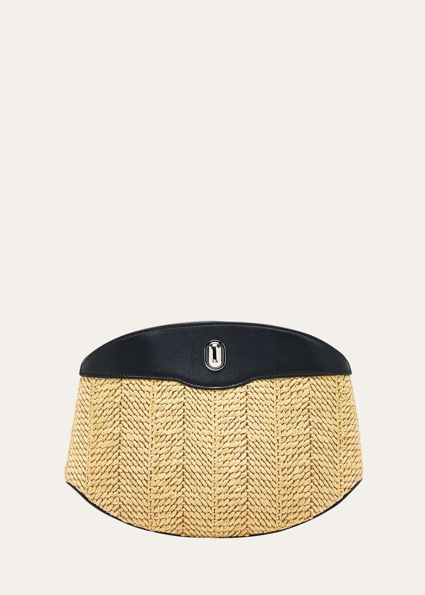 Tondo Raffia and Leather Crossbody Bag - 1