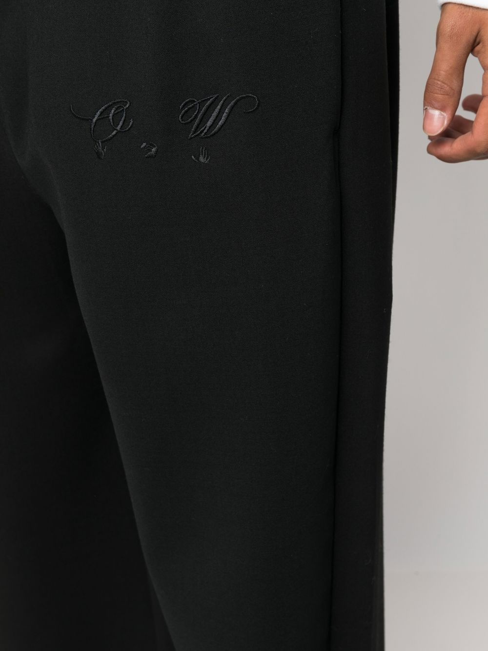 embroidered logo straight-leg sweatpants - 5
