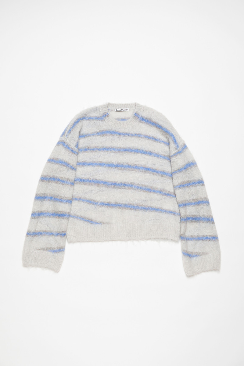 Mohair blend jumper - Light grey/sweet blue 6
