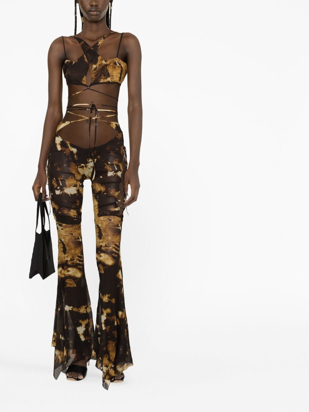 Glimmer tie-detail crop top - 2