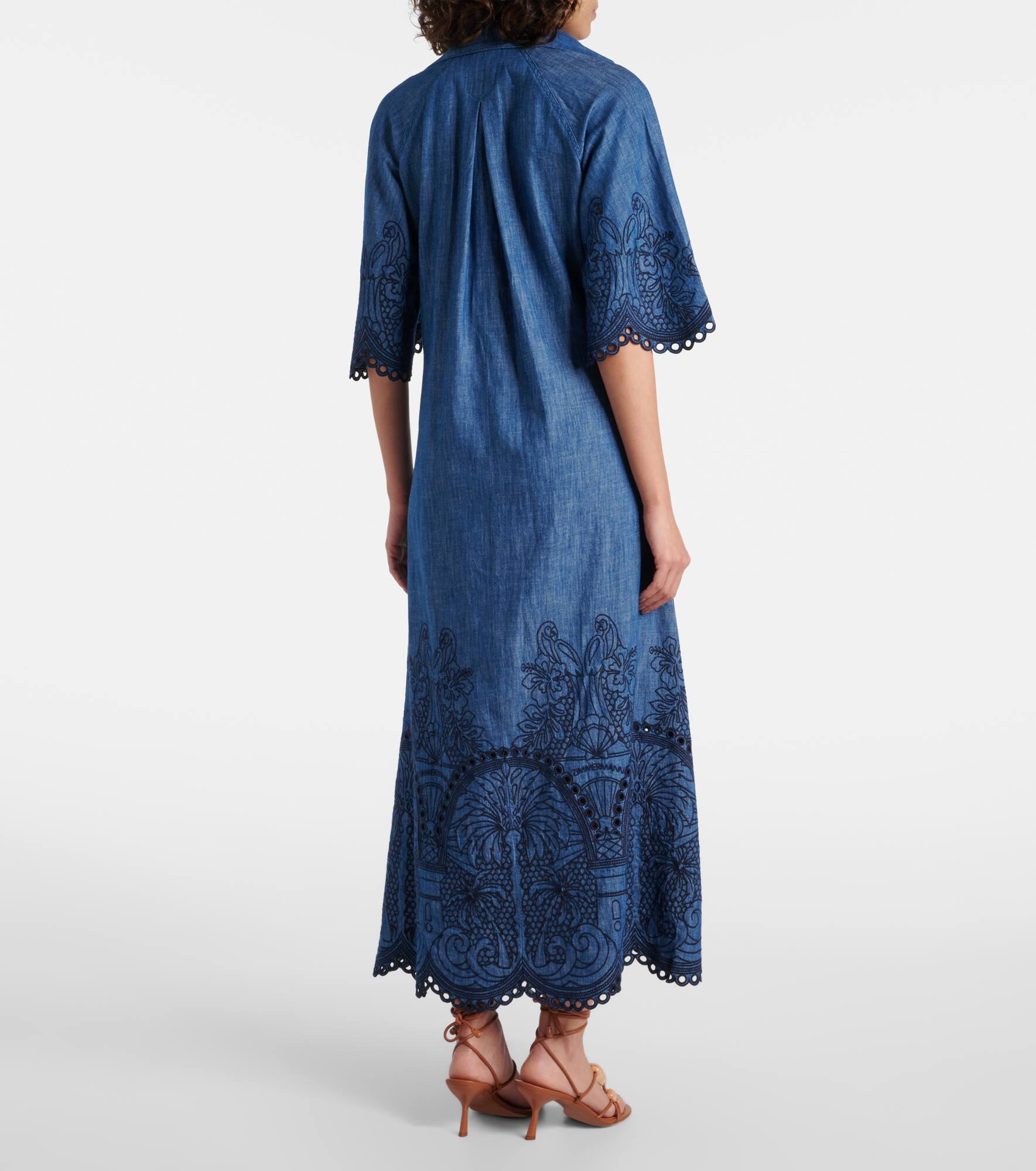 Coco embroidered denim maxi dress - 3