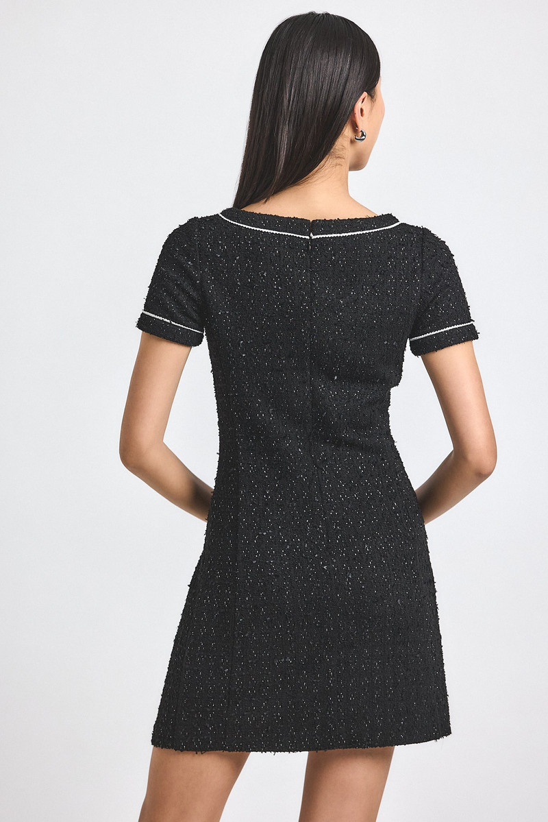 CIARA GALAXY TWEED SHORT SLEEVE DRESS 5