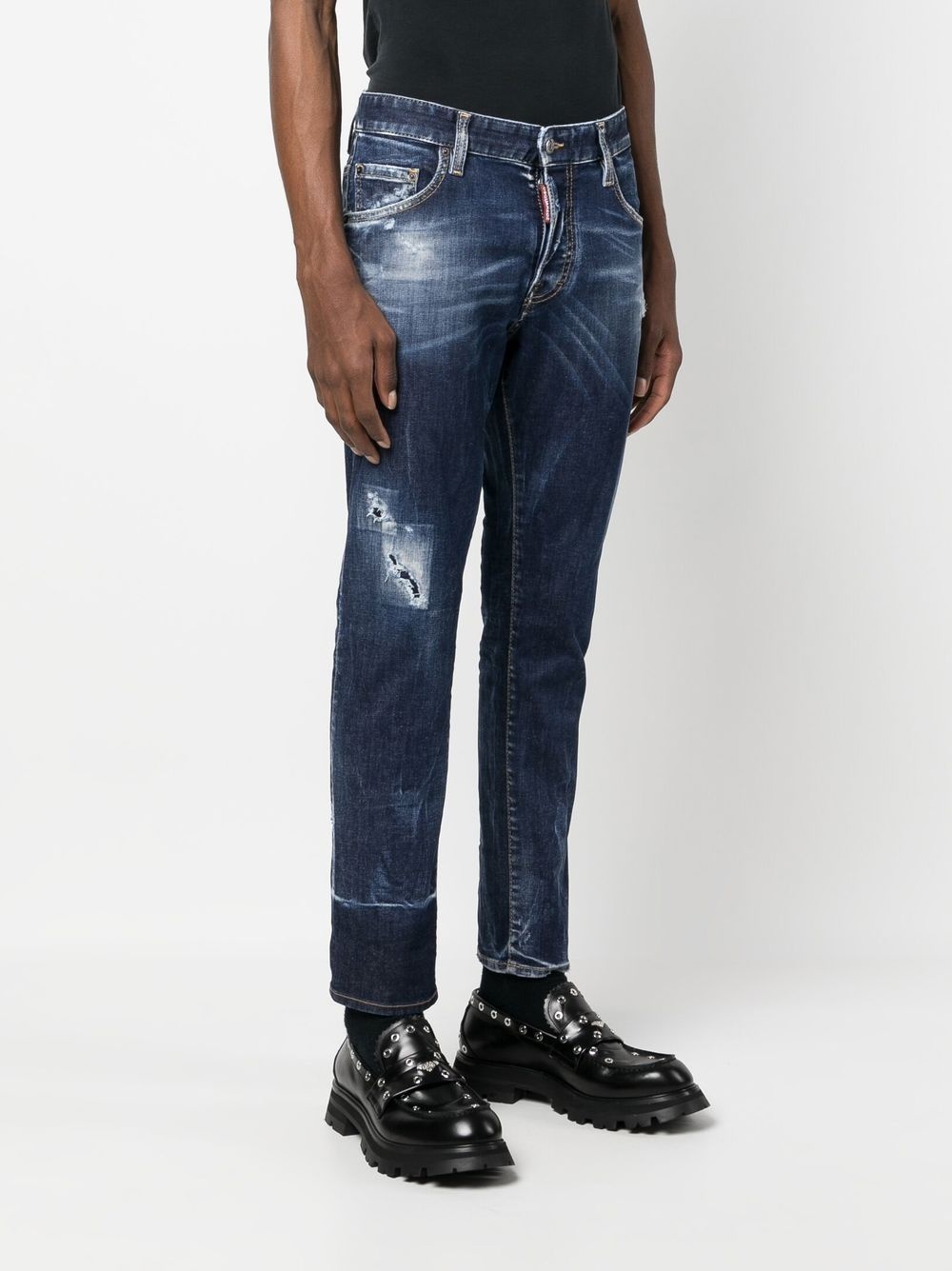 distressed-effect slim-fit jeans - 3