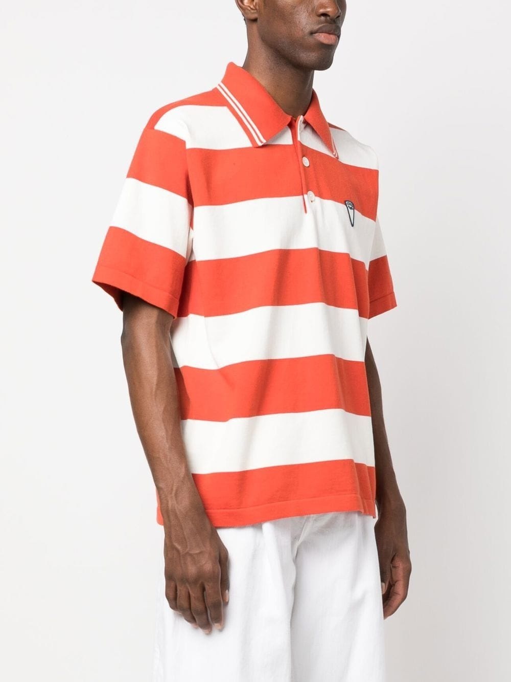 logo-print striped polo shirt - 3