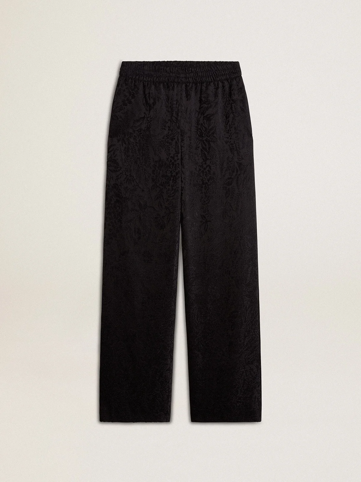 Women's black joggers with a tone-on-tone toile de jouy print - 1