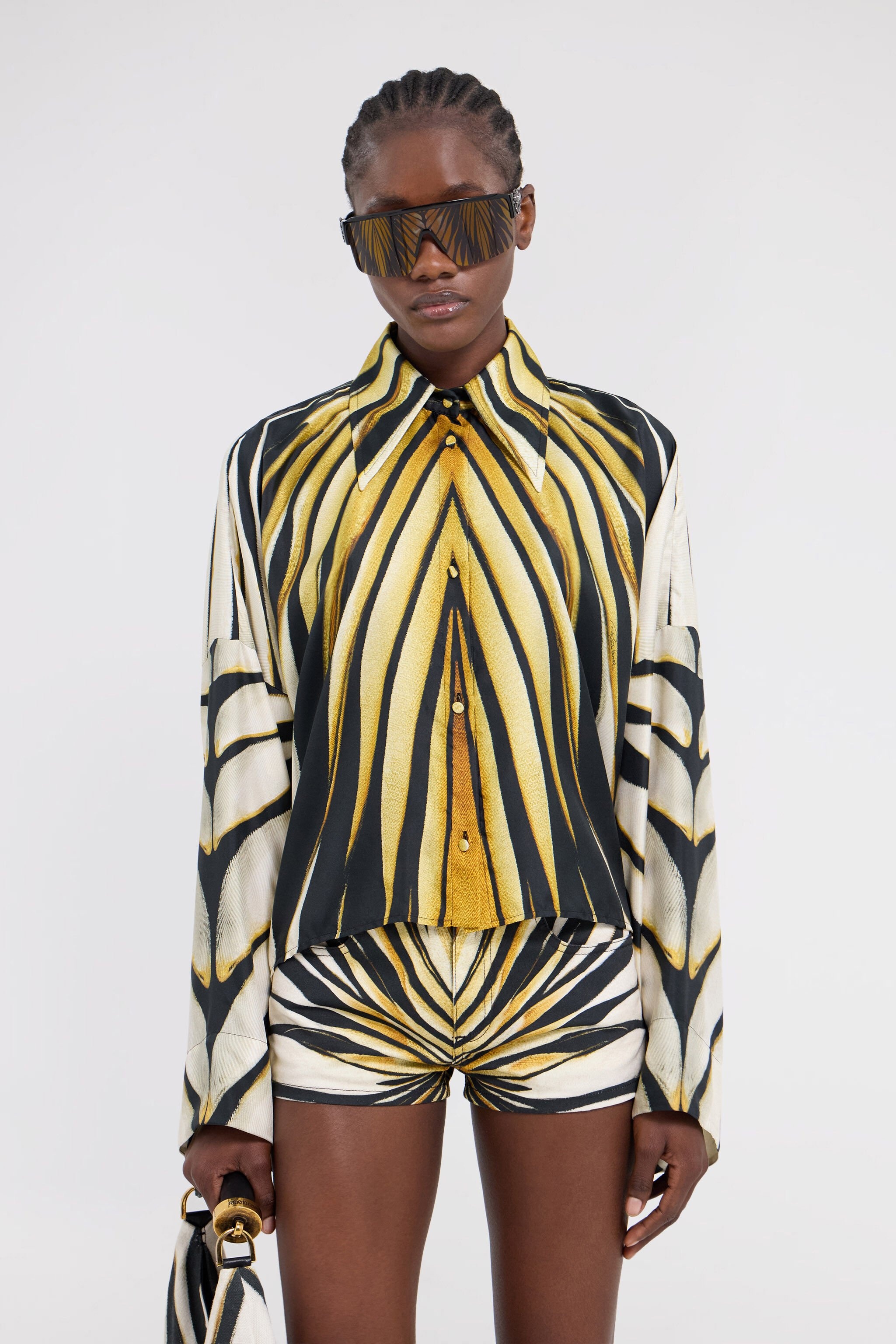 Ray Of Gold Print Silk Shirt - 3